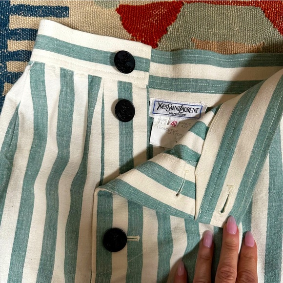 Archival Vintage YSL Nautical Striped Pencil Skirt - Picture 2 of 9